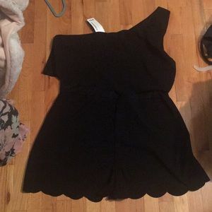 Plus size one shoulder romper